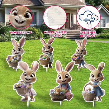 Πασχαλινή πινακίδα κήπου σε στύλο – αδιάβροχη, ανθεκτική στην υγρασία και UV-ανθεκτική (εφαρμογές: φεστιβάλ, διακόσμηση αυλής, πινακίδες εκδηλώσεων)