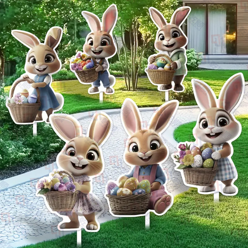 Πασχαλινή πινακίδα κήπου σε στύλο – αδιάβροχη, ανθεκτική στην υγρασία και UV-ανθεκτική (εφαρμογές: φεστιβάλ, διακόσμηση αυλής, πινακίδες εκδηλώσεων)