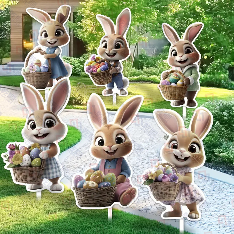 Πασχαλινή πινακίδα κήπου σε στύλο – αδιάβροχη, ανθεκτική στην υγρασία και UV-ανθεκτική (εφαρμογές: φεστιβάλ, διακόσμηση αυλής, πινακίδες εκδηλώσεων)