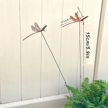 2 τεμάχια μεταλλικά γλυπτά dragonfly για τοίχο κήπου, μοντέρνο μινιμαλιστικό στυλ