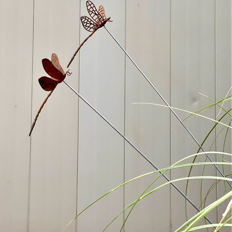2 komada metalnih skulptura dragonfly za zidnu dekoraciju vrta, moderni minimalistički stil