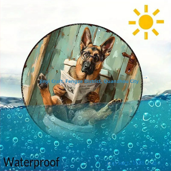 Μεταλλικό διακοσμητικό τοίχου σε δίσκο - Γερμανικός Ποιμενικός, Μεσογειακό στυλ, Εσωτερική διακόσμηση τοίχου