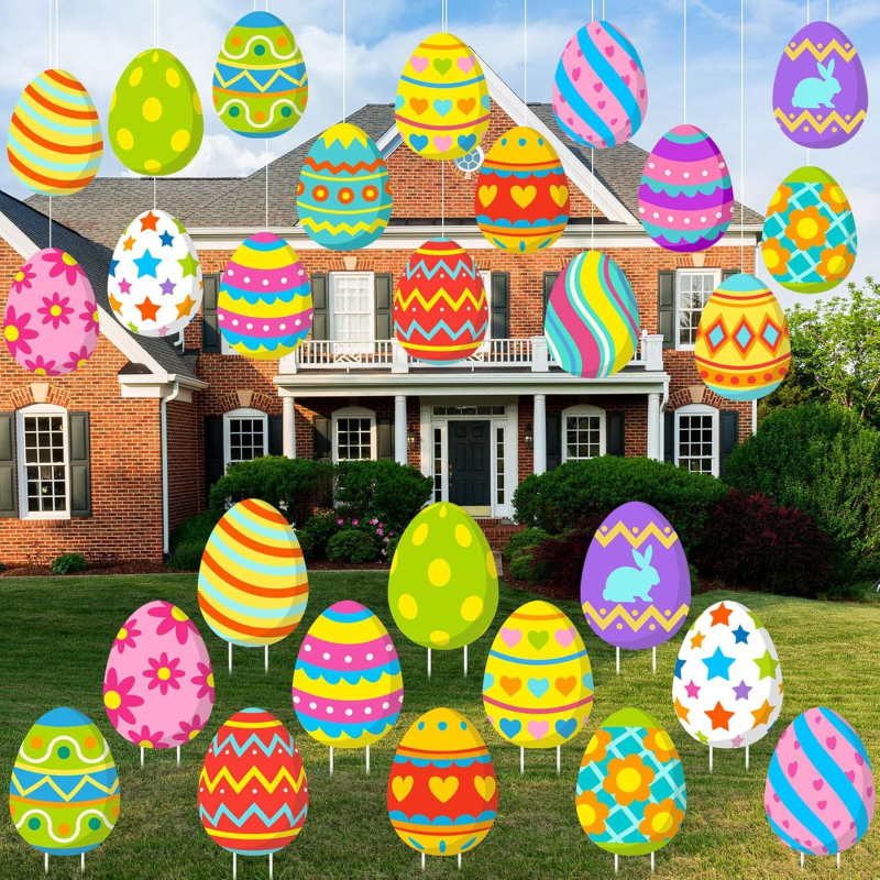 Πασχαλινό κηπουρικό στηρίγμα για αυλή, PP κενή πλάκα, τοποθέτηση σε έδαφος, αδιάβροχο και UV-ανθεκτικό, Yang Fan