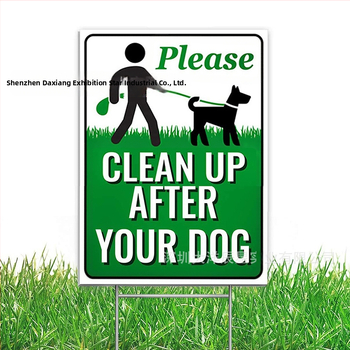 Διπλής όψεως εξωτερικό προειδοποιητικό σημάδι κήπου: απαγόρευση ούρησης και κόπρων από σκύλους, για τον καθαρισμό περιττωμάτων; Παραγμένο στην Κίνα