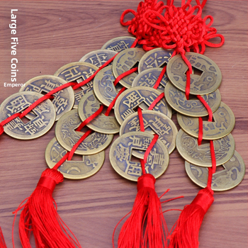 Διακοσμητικό κρεμαστό από χαλκό με έξι αυτοκρατορικά νομίσματα για σπίτι και αυτοκίνητο