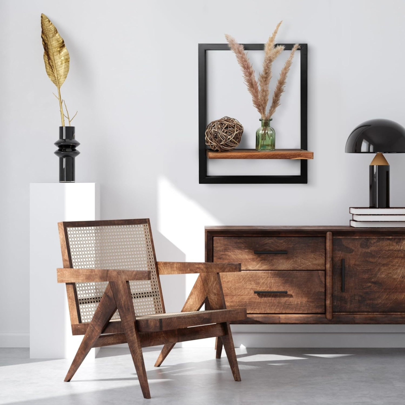 LW стенен метален рафт за съхранение, 1 ниво, модел LW5221703, тегло 2,27 кг