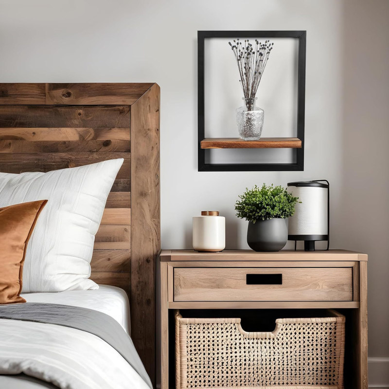 LW стенен метален рафт за съхранение, 1 ниво, модел LW5221703, тегло 2,27 кг