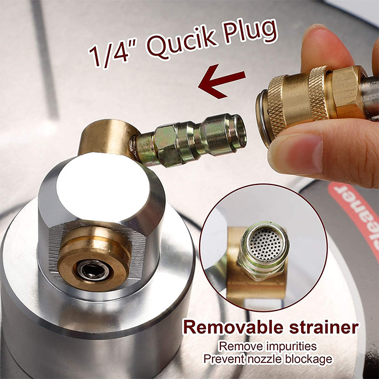 Πλυστικό υψηλής πίεσης για τον καθαρισμό δαπέδων, κεφαλή ψεκασμού από χαλκό, λαβή από ανοξείδωτο ατσάλι, 4000 psi, προέκταση ράβδου, τρία ή τέσσερα ροδάκια