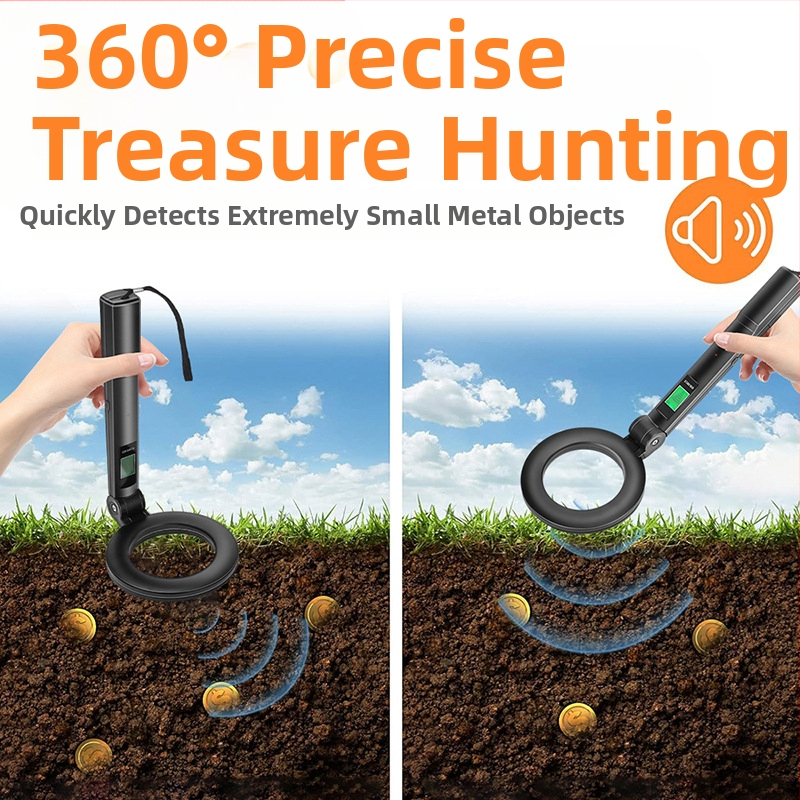 Rokas metāla detektors, pārnēsājams, saliekams, augstas precizitātes, ārējais detektors