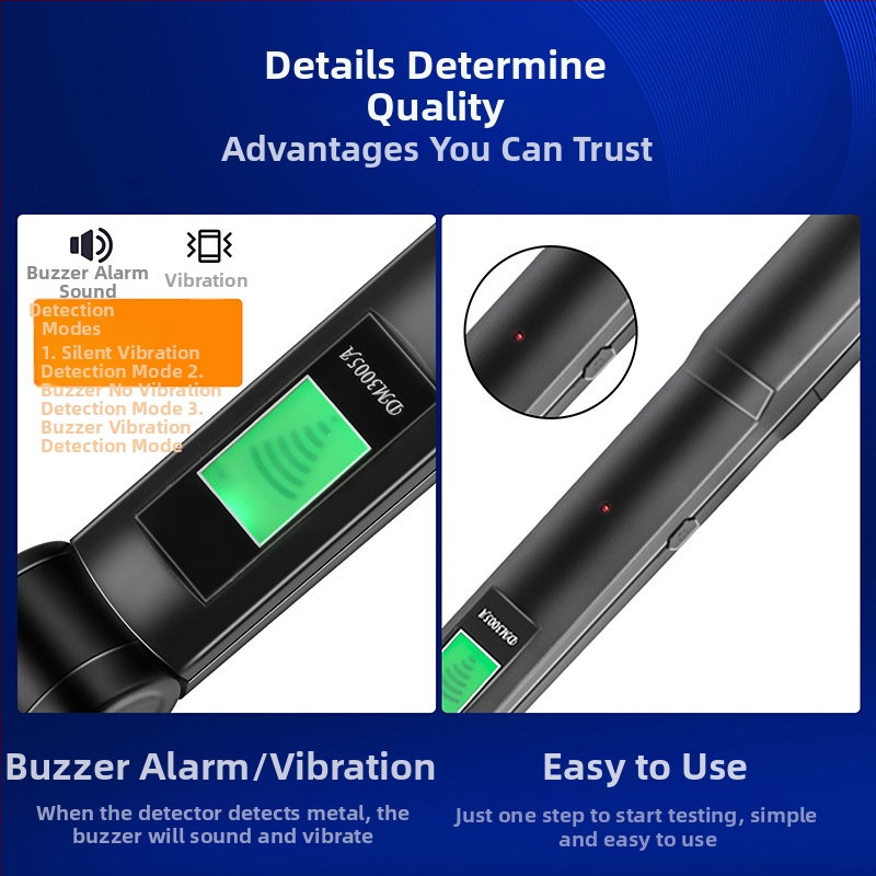 Rokas metāla detektors, pārnēsājams, saliekams, augstas precizitātes, ārējais detektors