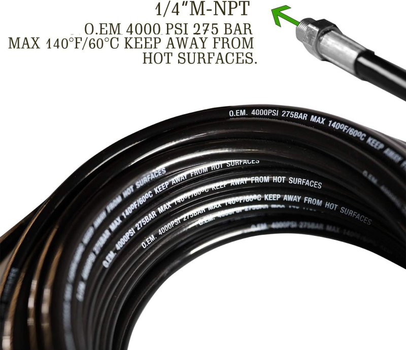 Σετ υψηλής πίεσης για αποχέτευσης με περιστρεφόμενη μύτη και σωλήνα καθαρισμού, εσωτερική διάμετρος 6 mm, εξωτερική διάμετρος 9 mm, κατασκευασμένο από καουτσούκ, μέγιστη θερμοκρασία 80°C