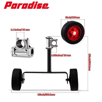 Paradise Roată auxiliară pentru mașina de tuns iarba cu atașare laterală de tip rucsac, carcasă din plastic, personalizare disponibilă, accesorii pentru ferăstrău și unelte de tăiere, greutate 1,2 kg