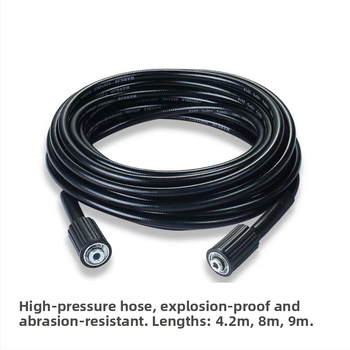 Augsta spiediena auto mazgāšanas pistole ar pagarinātu nerūsējoša tērauda galvu, inženierplastmasas rokturis, izsmidzināšanas attālums 8–10 m, spiediens 4000 psi