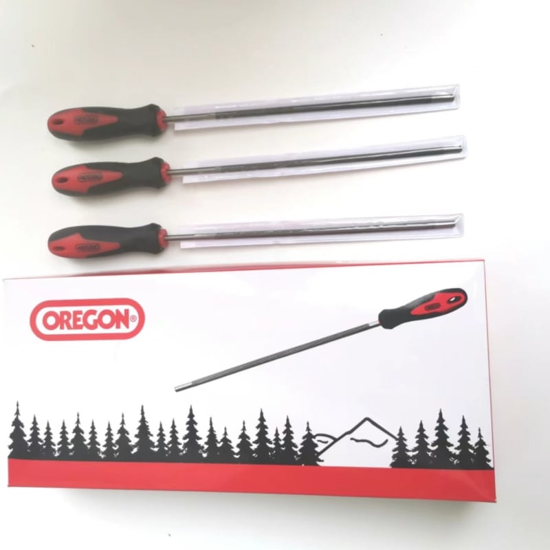 Файл за верижна резачка, кръгъл, 200 мм дължина, сплав, двойни фини зъби