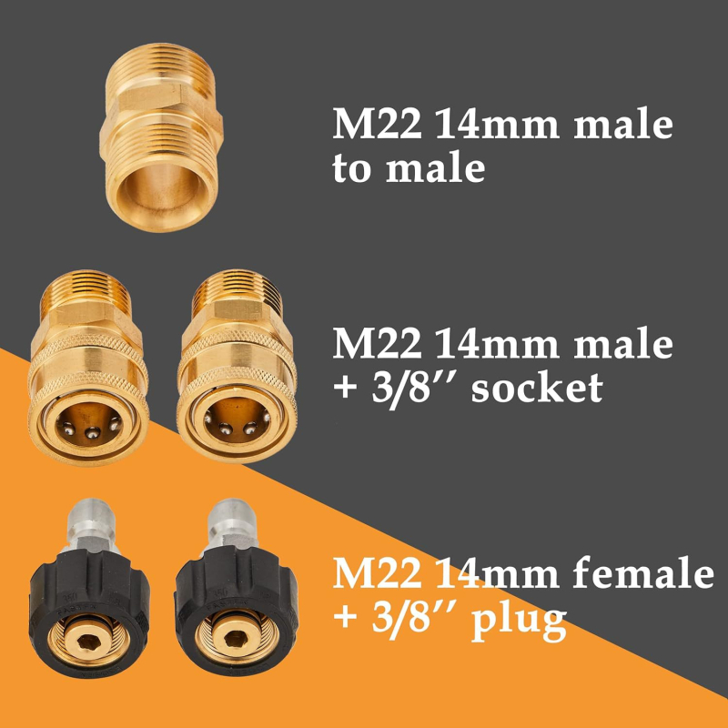 Augstspiediena šļūtene automašīnas mazgāšanai ar M22-14 vītni, PVC, 7500 psi, garums 6–20 m, modelis JF-085