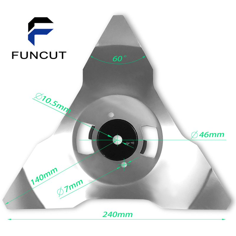 Rozsdamentes acél RC egy darabos háromszög alakú nagy fűnyíró kés kerthez, 355 g
