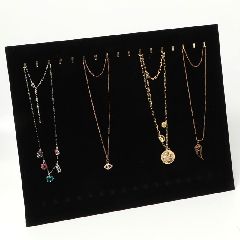 Papuošalų laikiklis iš pūkų medžiagos su auksiniais kabliukais ir medžiu – stalinis parodos laikiklis papuošalams, Korėjos stiliaus, vieno lygio