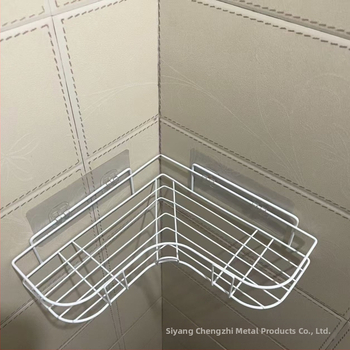 Τριγωνική τοίχικη ράφι, χωρίς διάτρηση, μεταλλική αποθηκευτική μονάδα για κουζίνα, μπάνιο, υπνοδωμάτιο και σαλόνι, σκανδιναβικό στυλ, 1 επίπεδο