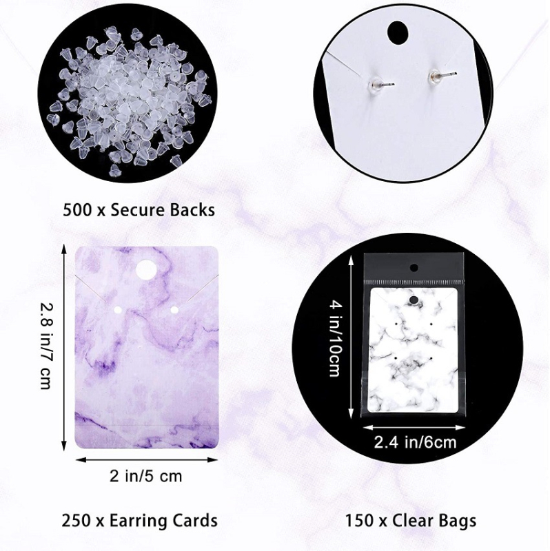 Комплект дисплей карти за обици и колиета, 900 бр, крафт хартия, екологично обработени, Shenzhen