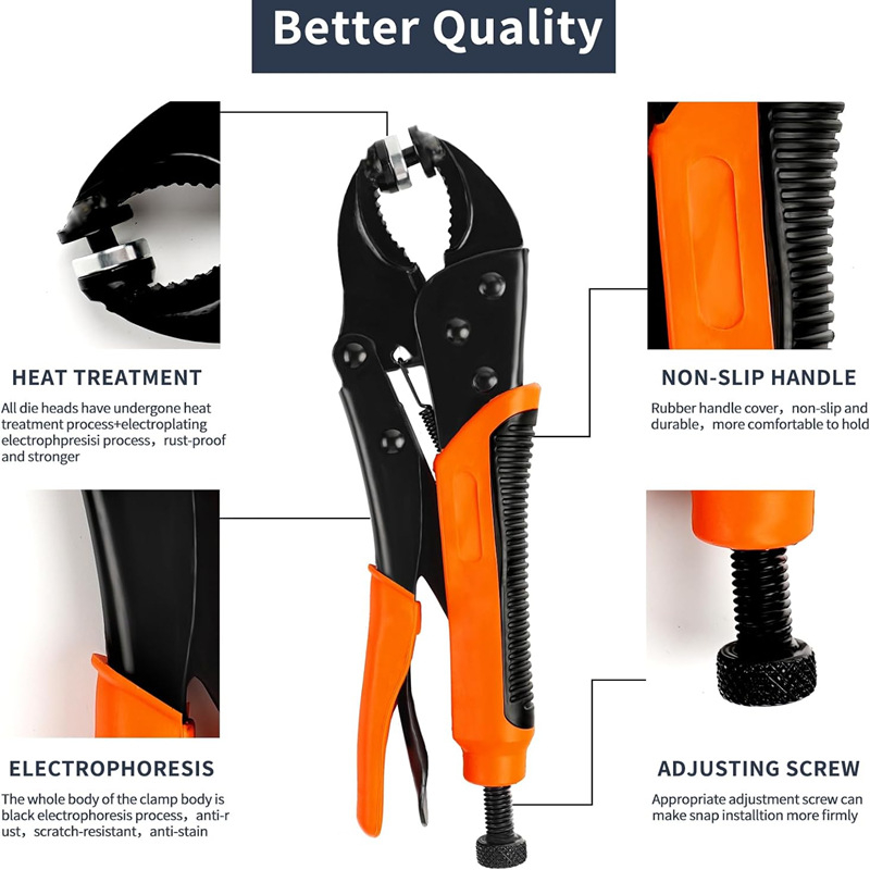 Εργαλείο τοποθέτησης μεταλλικών κουμπιών από ανοξείδωτο ατσάλι — πένσες με βίδα για μεγάλο λευκό κουμπί, σετ τεσσάρων σε ένα, για τζιν, σκηνές, ζακέτες, πλοία