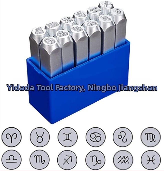 JYD 40Cr електропокрита стоманена печатна матрица за рисунка, стил Констелация, 6 мм, комплект 12 бр.