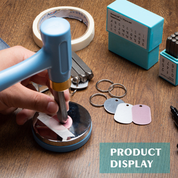 Инструменти за изработване на бижута – комплект метални печати за букви, инструмент за огъване на гривни, алуминиева лента (Материал: Метал; Персонализиране: Да; Сезон: Лято 2024)