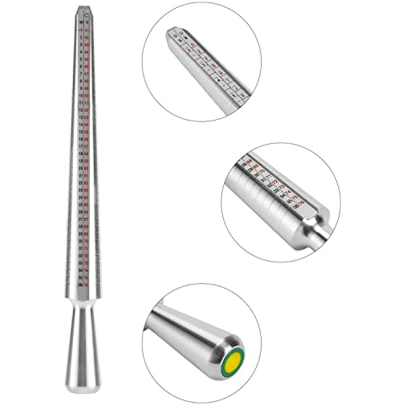 CNSTZBC 8-частен комплект инструмент за измерване на размери на пръстени от алуминий за DIY бижута