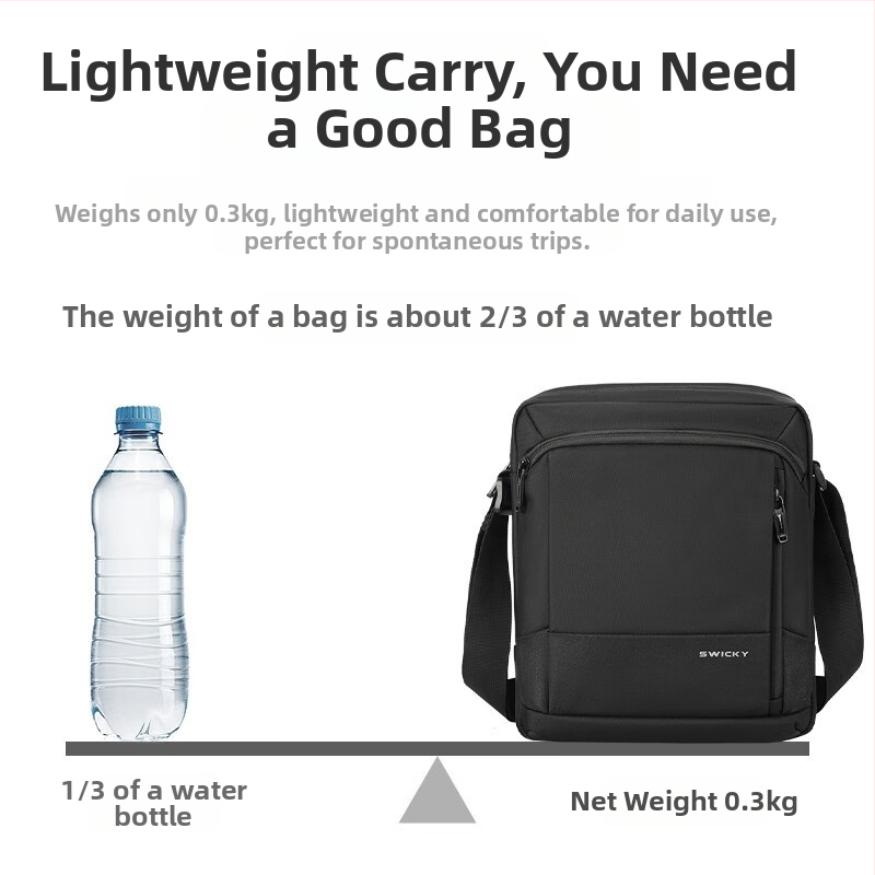 Férfi váll-táska, Oxford anyagból, vízálló és kopásálló, poliészter bélés, üzleti utazásokhoz