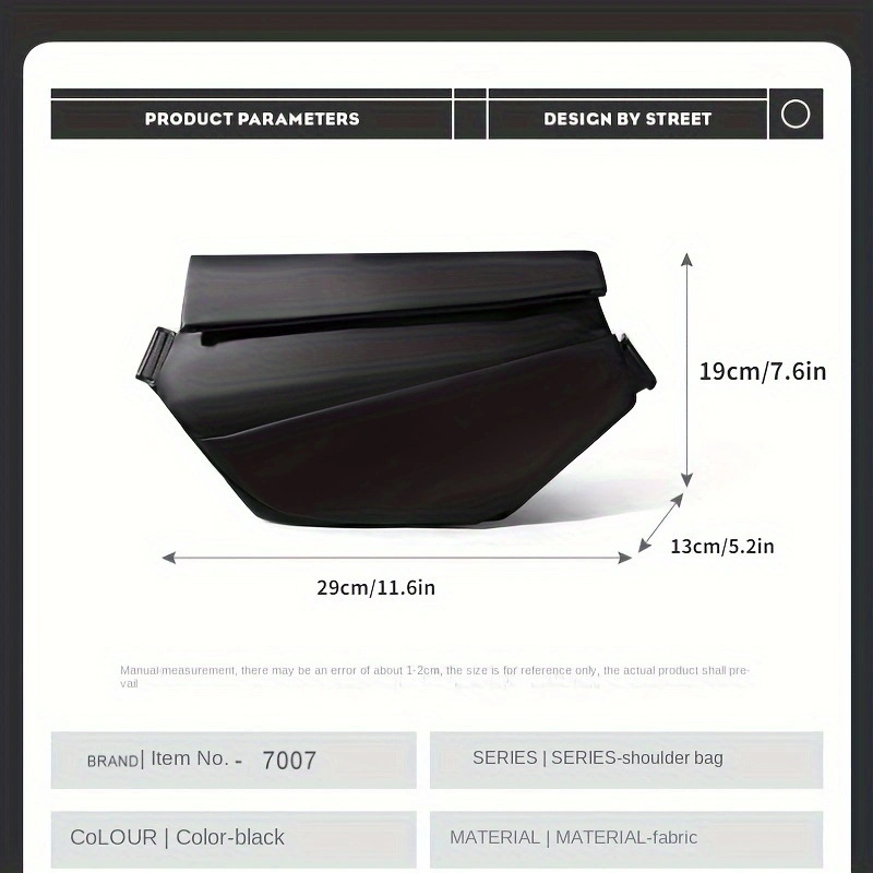 Geantă crossbody pentru bărbați din nylon, impermeabilă, stil stradal, cu mai multe buzunare, primăvara 2024