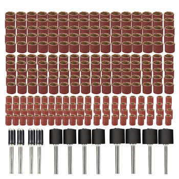 Elektriskais slīpēšanas galvas komplekts, 252 gab., cilindriskā slīpēšanas galva, 80 graudu smilšpapīra riņķi meistarībai