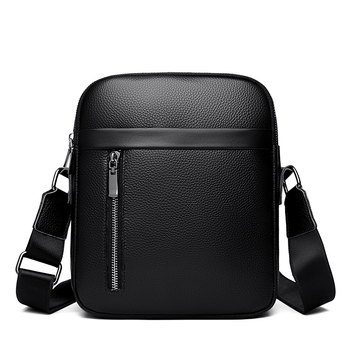 Férfi bőrtáska vállon, nagy kapacitású (első réteg tehénbőrből; 2024 nyári kiadás; mindennapi használatra)