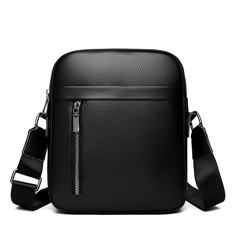 Férfi bőrtáska vállon, nagy kapacitású (első réteg tehénbőrből; 2024 nyári kiadás; mindennapi használatra)