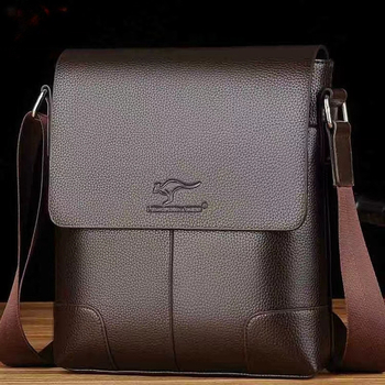Мъжка кръстосана чанта за офис и ежедневие — PU материал, износоустойчива, едноцветен дизайн, градска простота