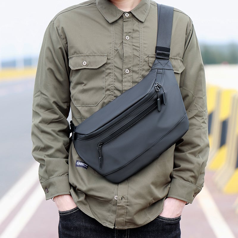 Férfi messenger táska PU bőrből, vízálló, belső cipzáras zsebbel, üzleti utazások stílusa, modell 202308