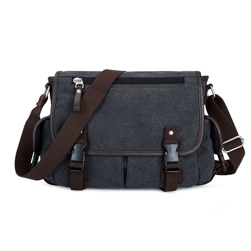 Férfi vászon válltáska, utcai stílus, modell 9849, polieszter bélés