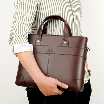 Voyage мъжка чанта за бизнес пътуване, PU кожа, чанта за лаптоп 14 инча, обем 20–35 л, цип, единична презрамка