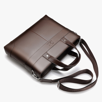 Voyage мъжка чанта за бизнес пътуване, PU кожа, чанта за лаптоп 14 инча, обем 20–35 л, цип, единична презрамка