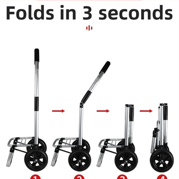 Αναδιπλούμενο καρότσι αγορών από κράμα αλουμινίου για οικιακή χρήση, φορητό