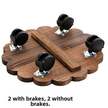 Ξύλινη κυκλική κινητή βάση γλάστρας με ρόδες – δίσκος/στήριγμα, για δάπεδο, μοντέρνο απλό στυλ