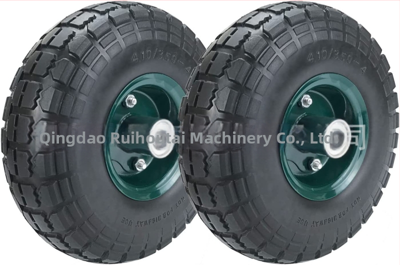 Солидно колело за складова количка – PU пено колело, метални спици, вътрешна камера, максимално натоварване 265 кг, максимално налягане 200 psi, лагер по поръчка