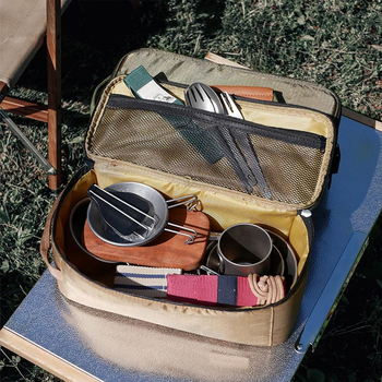 DW Τσάντα Αποθήκευσης Κουζινικών Σκευών Κατασκήνωσης – Μεταφερόμενη, Αδιάβροχη, 210D Καρό Ύφασμα, Μοντέλο 0705003