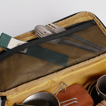 DW Τσάντα Αποθήκευσης Κουζινικών Σκευών Κατασκήνωσης – Μεταφερόμενη, Αδιάβροχη, 210D Καρό Ύφασμα, Μοντέλο 0705003