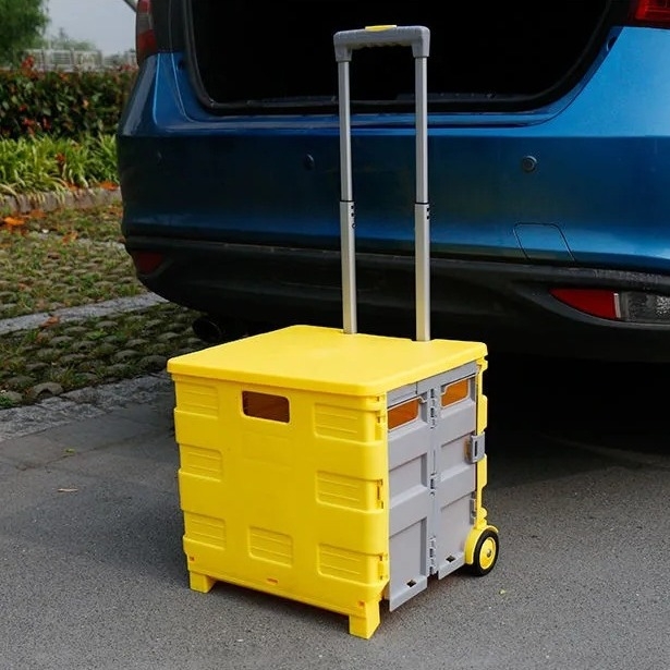 Αναδιπλούμενο καρότσι αποθήκευσης για αγορές — PP+ABS+PVC, μέγιστο φορτίο 25 κιλά, φορητό και κινητό, στυλ κορεατικού ύφους, μάρκα Bell can