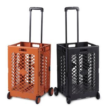 DEAO DA-S32 sulankstomas pirkinių vežimėlis, PP konstrukcija, 35 kg apkrova, tinkamas maisto prekėms