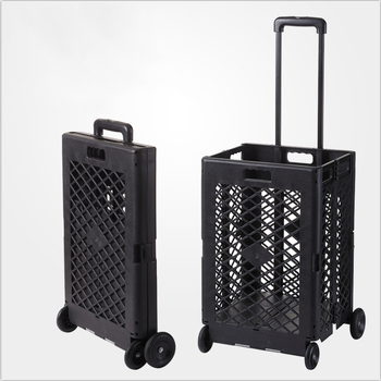 DEAO DA-S32 sulankstomas pirkinių vežimėlis, PP konstrukcija, 35 kg apkrova, tinkamas maisto prekėms