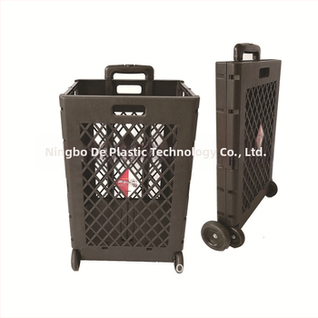 DEAO DA-S32 sulankstomas pirkinių vežimėlis, PP konstrukcija, 35 kg apkrova, tinkamas maisto prekėms