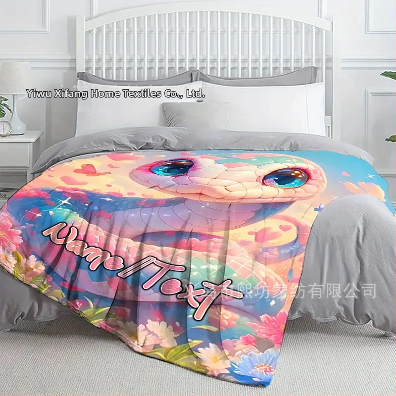 Poliesterinė antklodė su skaitmenine spauda, geometrinis raštas, žiemos sezonas, svoris 300–500 g