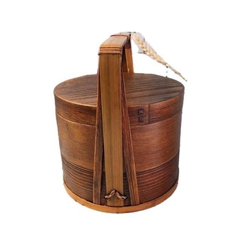 Двупластова дървена кутия за обяд с японски лакиран финиш, обем 501–800 ml, повторна употреба, не е подходяща за микровълнова, възможност за печат на лого