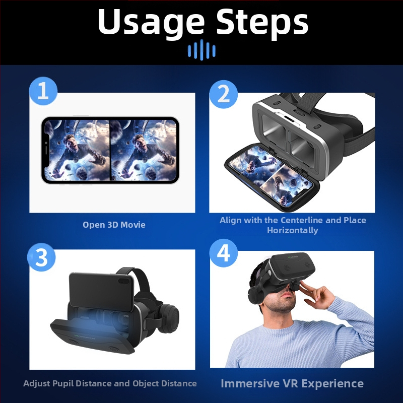 VR очила G15E Magic Mirror — 3D, HD защита на очите, съвместими с телефон, съвместими с слушалки