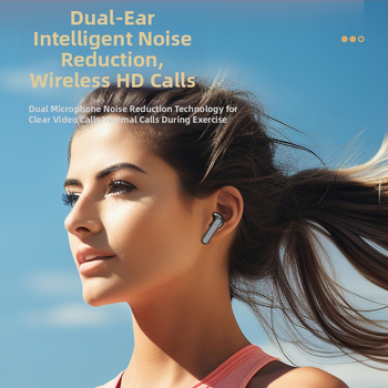 TWS клип-он безжични слушалки с цифров дисплей, гейминг ниска латентност, IPX8 водоустойчивост, Bluetooth 5.3, 4–8 ч. работа на батерията